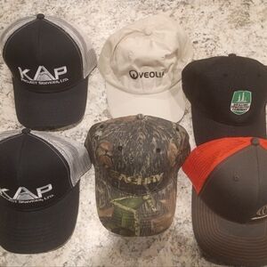 Embroidered Logo Caps, 6 New Hats